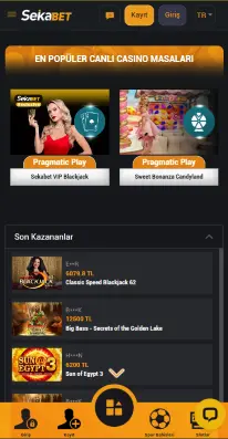 sekabet casino mobil versiyonu